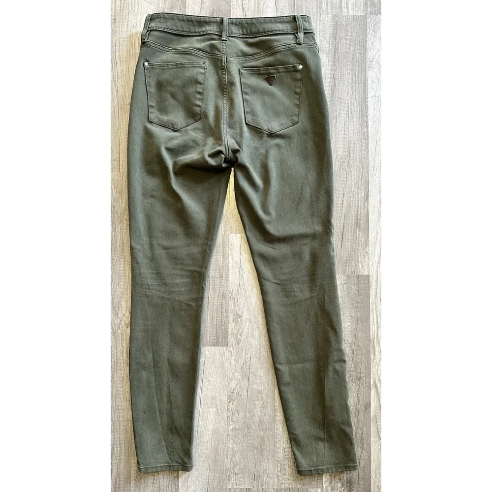 Guess 1981 Skinny Jeans Mid Rise Medium Wash Denim Women's Size 29‎ Green